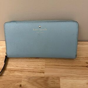 Kate Spade Light Blue Zip Wallet